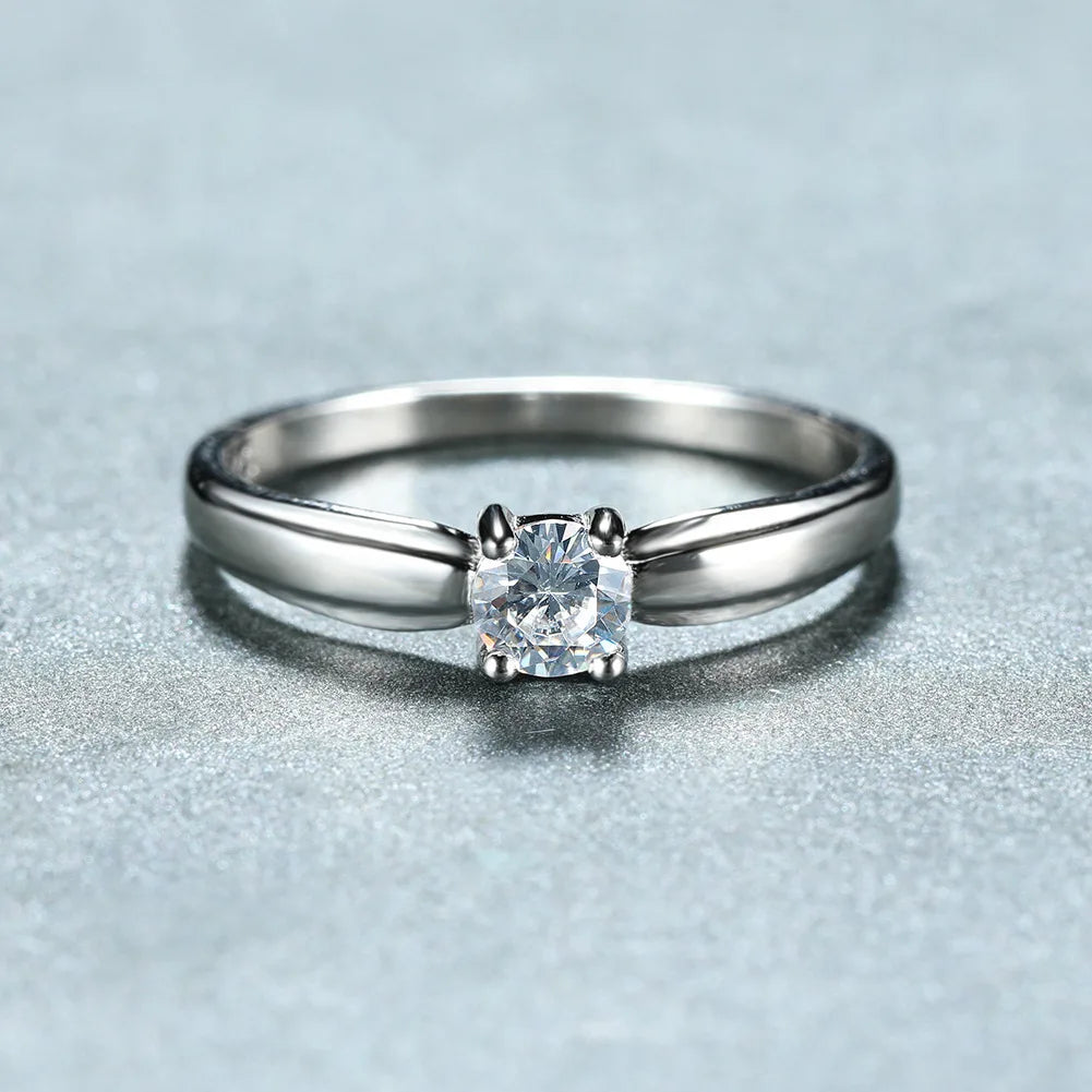 Ring - Classic Four-Claw Design, Exquisite Daily Wear Accessory, Perfect for Banquet, Party, Holiday, Birthday, Wedding