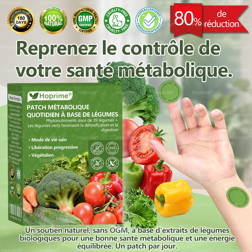 Boutique officielle | 🥦 𝑯𝙤𝒑𝐫𝒊𝙢𝒆® Patch Métabolique Quotidien aux Légumes Extraits de 39 légumes et verdures pour soutenir la détox, la digestion, le métabolisme et l’énergie quotidienne.