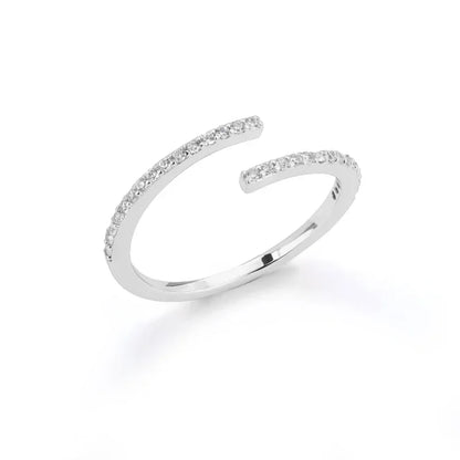 AAA Zircon Simple Geometric Ring Elegant Women's Daily Work Opening Adjustable Rings for Women Bridal Engagement Jewelry Gift