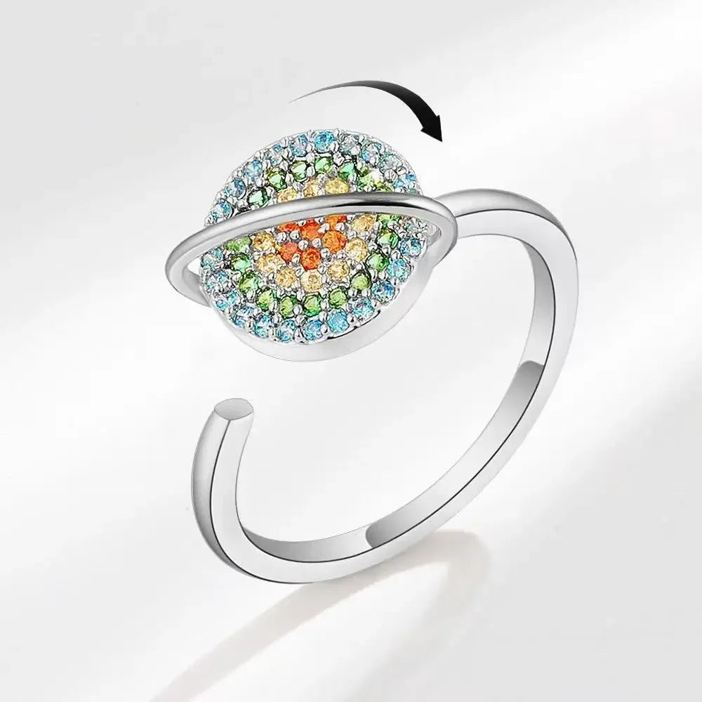 AAA Zircon Simple Geometric Ring Elegant Women's Daily Work Opening Adjustable Rings for Women Bridal Engagement Jewelry Gift