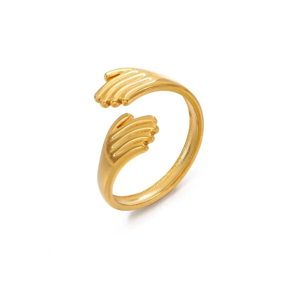 AAA Zircon Simple Geometric Ring Elegant Women's Daily Work Opening Adjustable Rings for Women Bridal Engagement Jewelry Gift